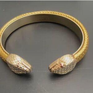 Authentic BVLGARI Serpenti Forever Gold Snake with Red Eyes Bracelet size Medium